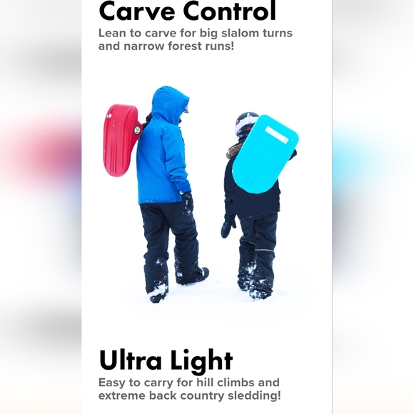 Zipfy Sled Classic Freestyle Mini Luge Ride-On Speedster Snow Sled- 3 Available - Picture 4 of 17